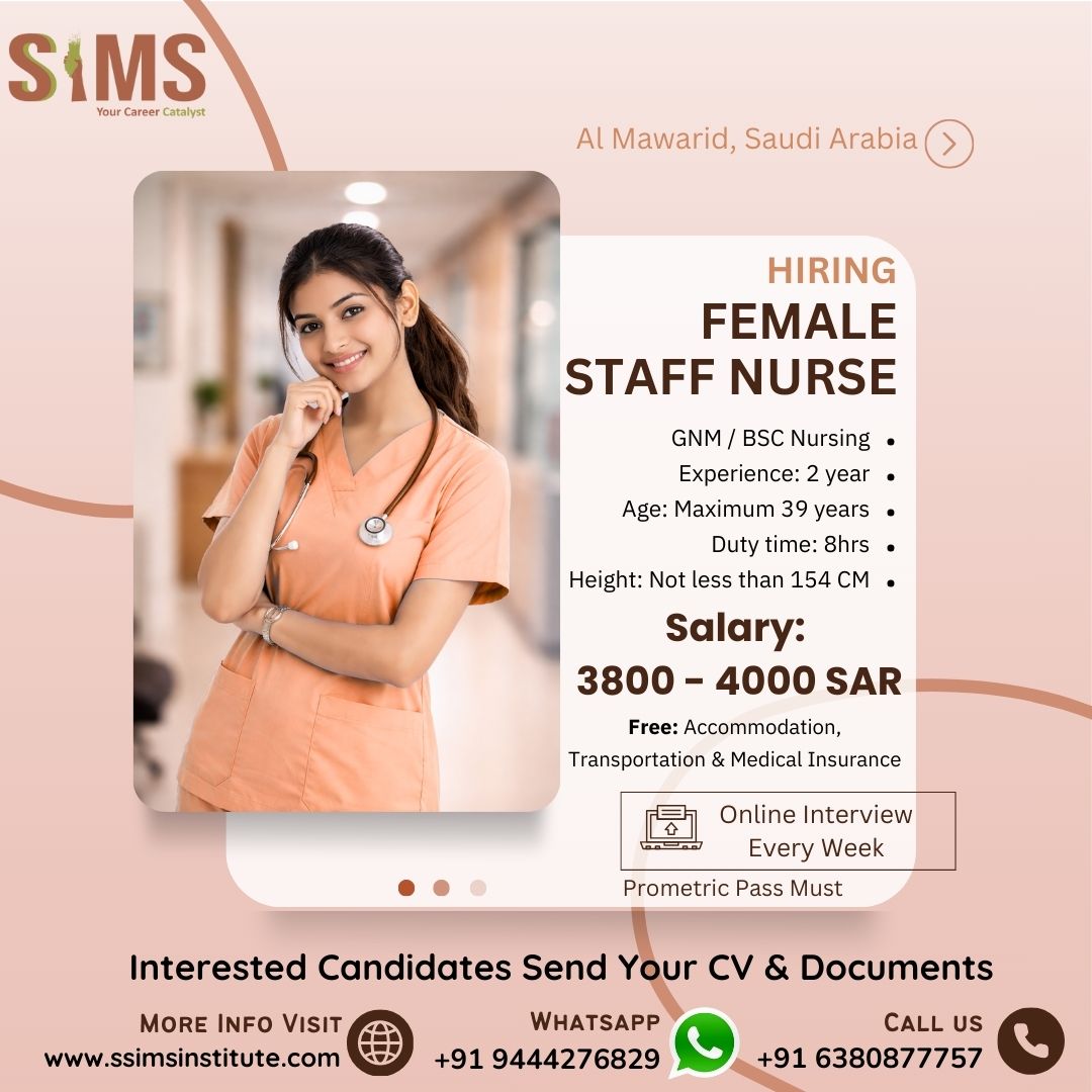 Female Staff Nurse – Saudi Arabia — job poster
